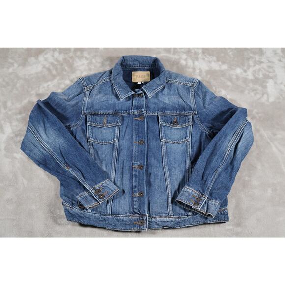 Paige Denim Jacket Womens Medium Trucker Classic Button Up Jean Vintage Style - Picture 1 of 6